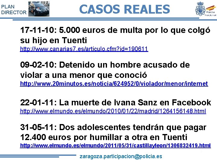 PLAN DIRECTOR CASOS REALES 17 -11 -10: 5. 000 euros de multa por lo