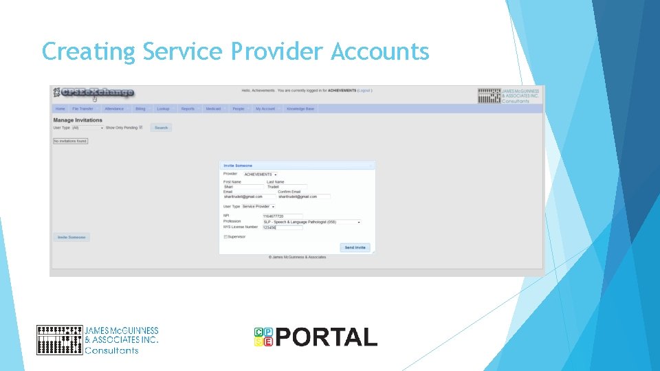 Creating Service Provider Accounts 