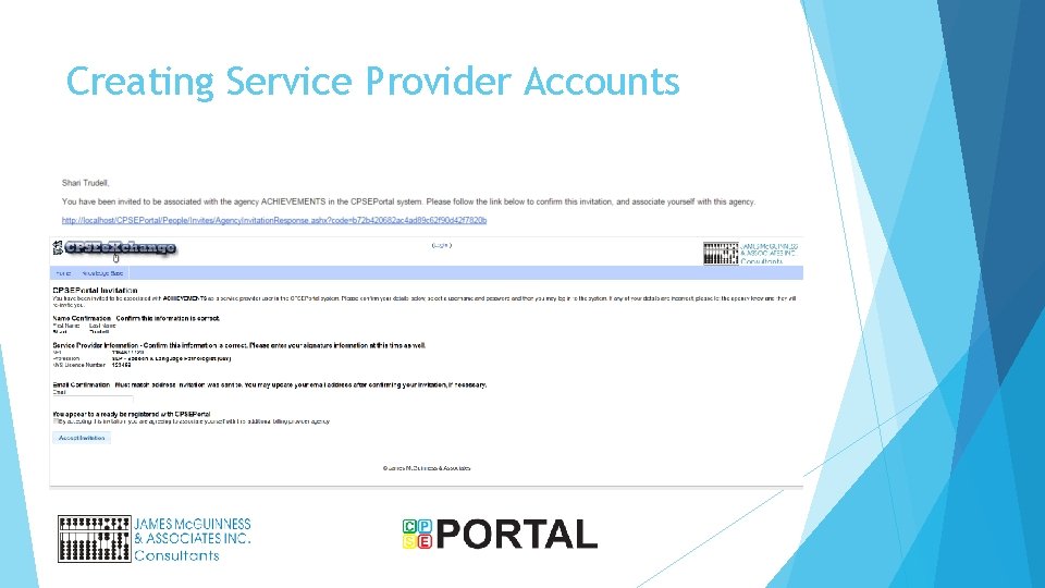 Creating Service Provider Accounts 