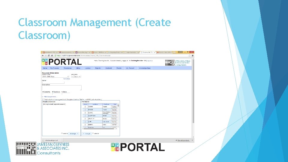 Classroom Management (Create Classroom) 