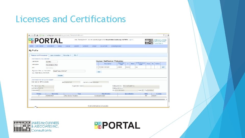 Licenses and Certifications 