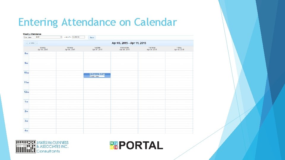Entering Attendance on Calendar 