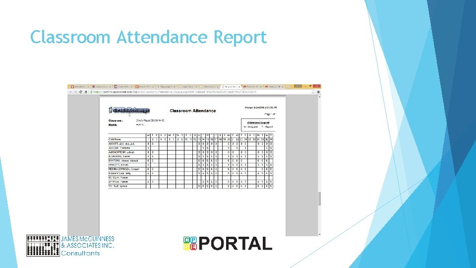 Classroom Attendance Report 