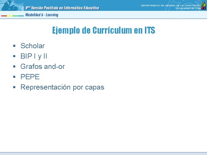 Ejemplo de Currículum en ITS § § § Scholar BIP I y II Grafos