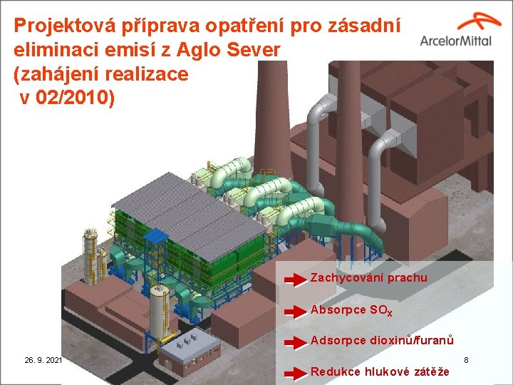 Projektová příprava opatření pro zásadní eliminaci emisí z Aglo Sever (zahájení realizace v 02/2010)