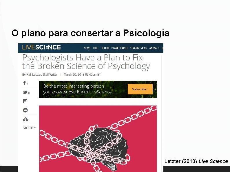 O plano para consertar a Psicologia Letzter (2018) Live Science 