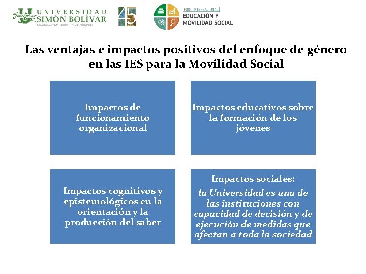 Las ventajas e impactos positivos del enfoque de género en las IES para la