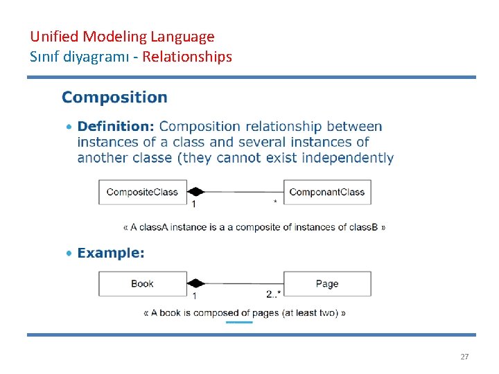 Unified Modeling Language Sınıf diyagramı - Relationships 27 
