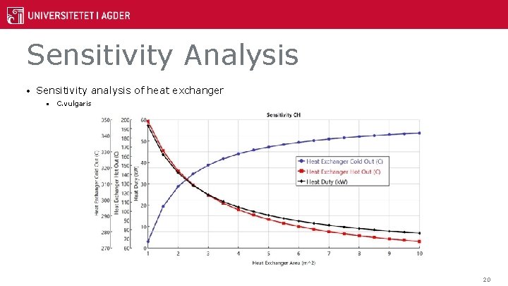 Sensitivity Analysis • Sensitivity analysis of heat exchanger • C. vulgaris 20 