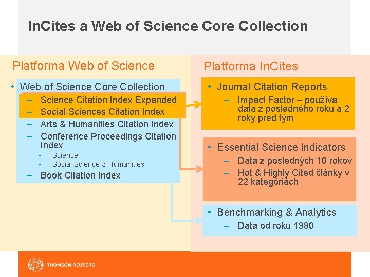 In. Cites a Web of Science Core Collection Platforma Web of Science • Web