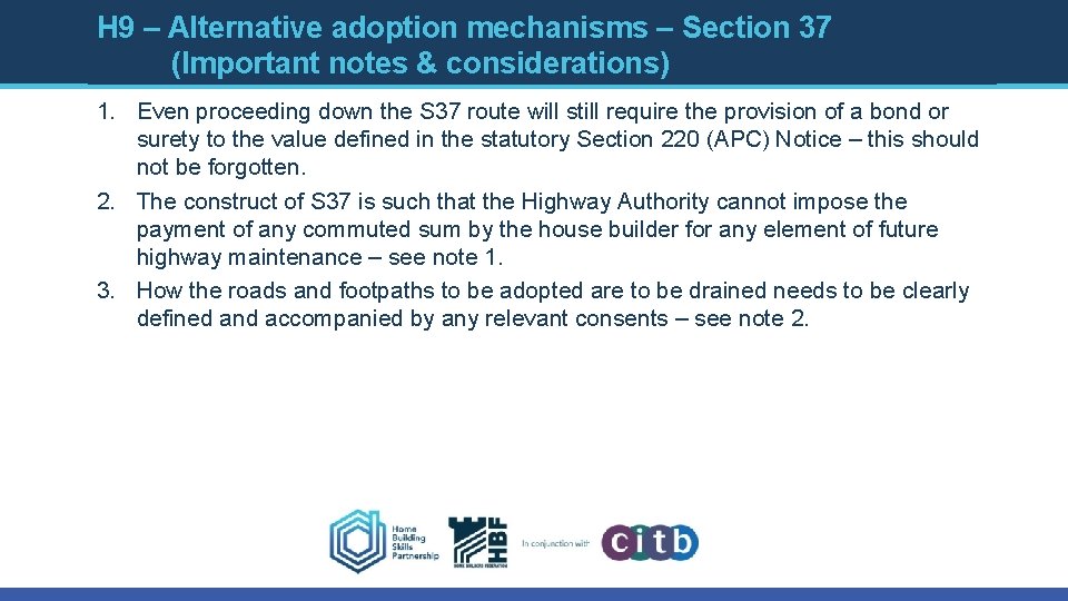H 9 – Alternative adoption mechanisms – Section 37 (Important notes & considerations) 1.