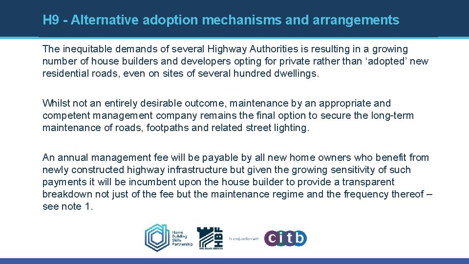 H 9 - Alternative adoption mechanisms and arrangements The inequitable demands of several Highway
