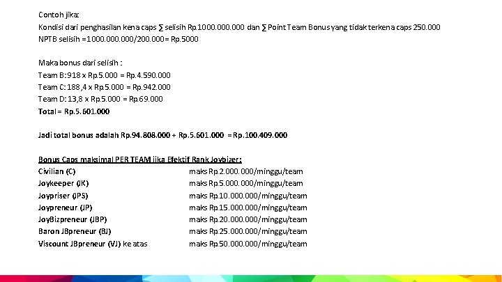 Contoh jika: Kondisi dari penghasilan kena caps ∑ selisih Rp. 1000. 000 dan ∑