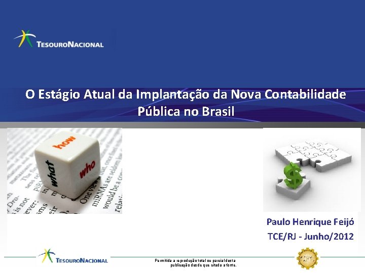 O Estágio Atual da Implantação da Nova Contabilidade Pública no Brasil Paulo Henrique Feijó