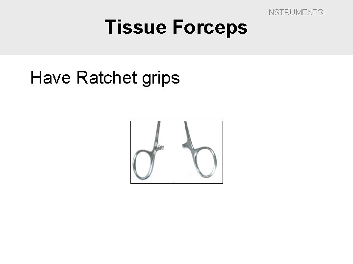 Tissue Forceps Have Ratchet grips INSTRUMENTS 
