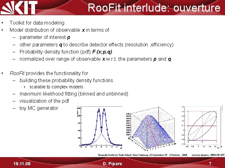 Roo. Fit interlude: ouverture • • Toolkit for data modeling Model distribution of observable