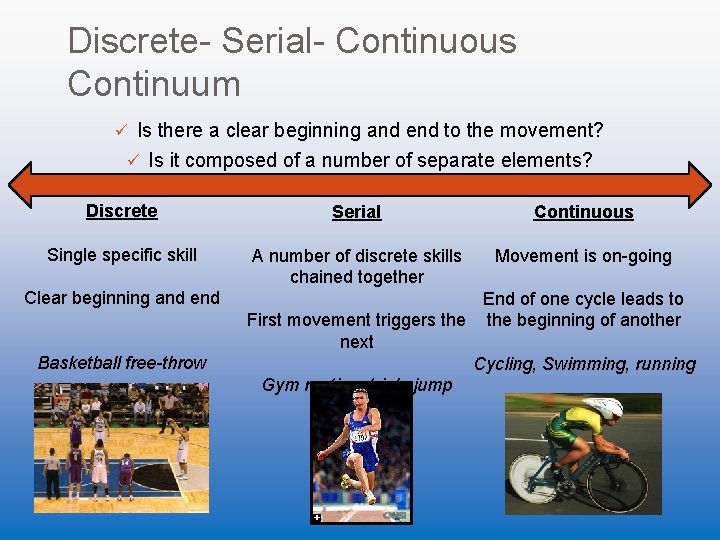 Discrete- Serial- Continuous Continuum ü Is there a clear beginning and end to the