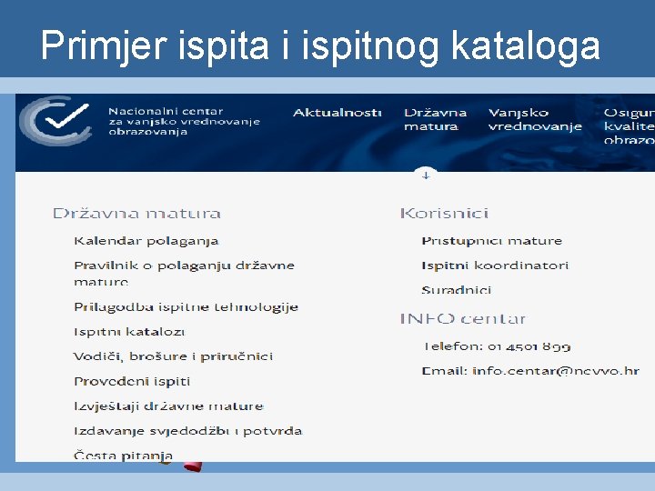 Primjer ispita i ispitnog kataloga 