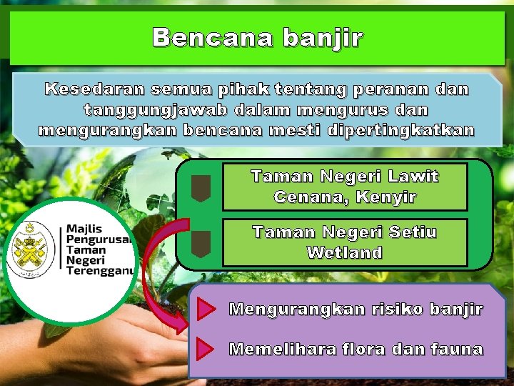 Bencana banjir Kesedaran semua pihak tentang peranan dan tanggungjawab dalam mengurus dan mengurangkan bencana