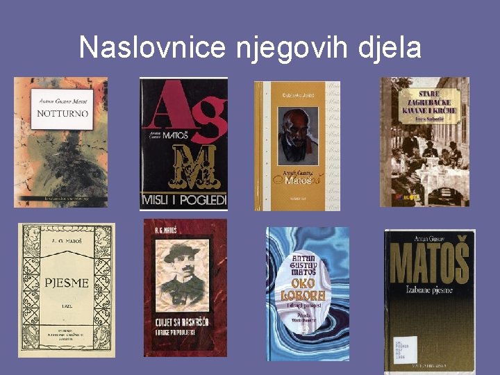 Naslovnice njegovih djela 