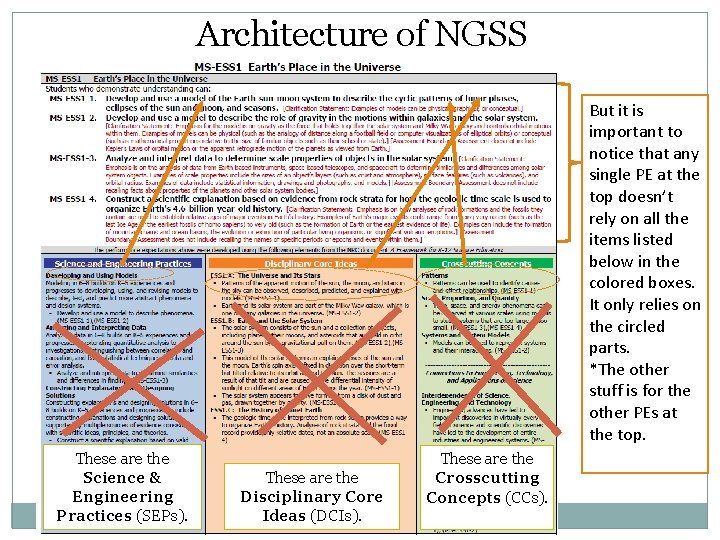 Architecture of NGSS But it is important to notice that any single PE at