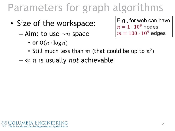 Parameters for graph algorithms • 14 