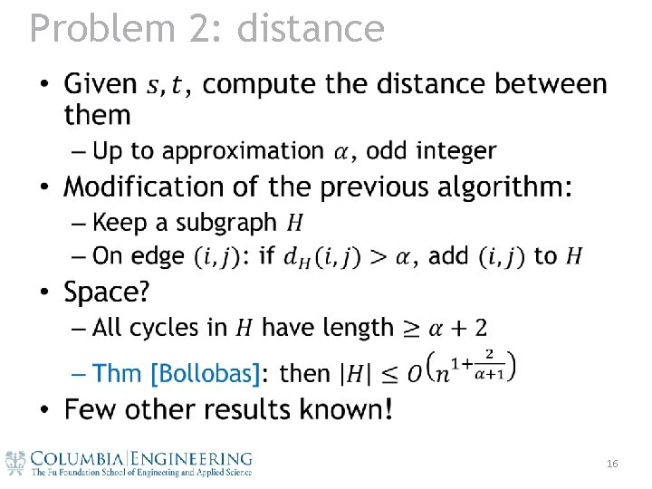 Problem 2: distance • 16 