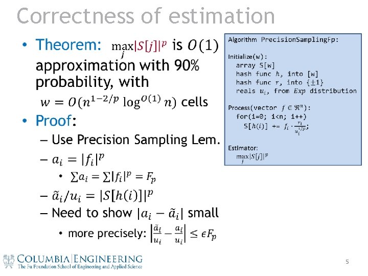 Correctness of estimation • 5 