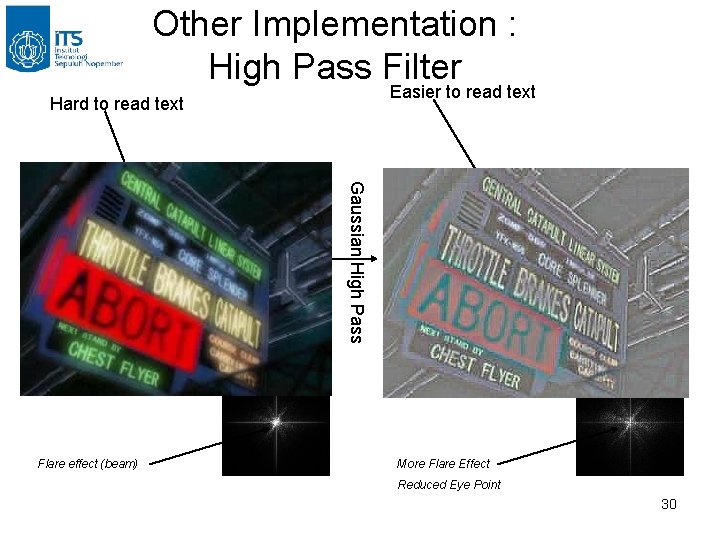 Other Implementation : High Pass Filter Easier to read text Hard to read text