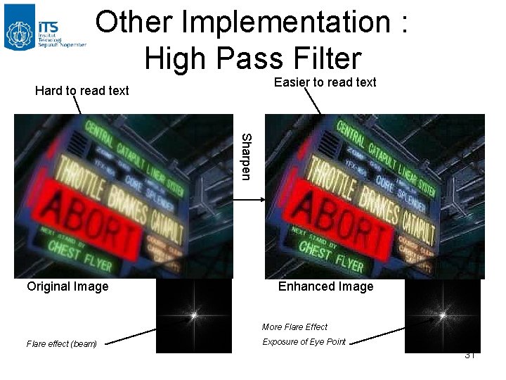 Other Implementation : High Pass Filter Easier to read text Hard to read text