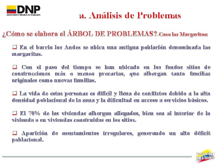 a. Análisis de Problemas ¿Cómo se elabora el ÁRBOL DE PROBLEMAS? -Caso las Margaritas: