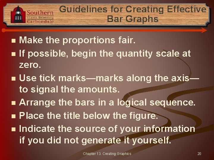 Guidelines for Creating Effective Bar Graphs n n n Make the proportions fair. If