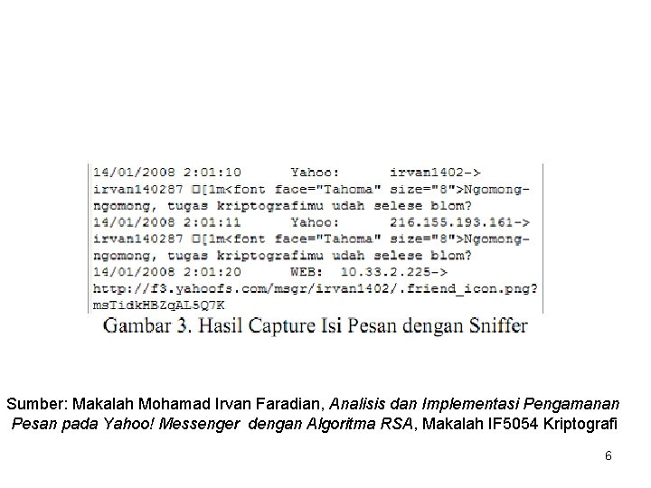 Sumber: Makalah Mohamad Irvan Faradian, Analisis dan Implementasi Pengamanan Pesan pada Yahoo! Messenger dengan