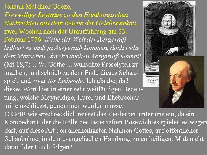 Johann Melchior Goeze, Freywillige Beyträge zu den Hamburgischen Nachrichten aus dem Reiche der Gelehrsamkeit