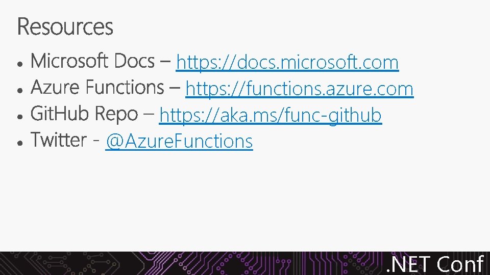 https: //docs. microsoft. com https: //functions. azure. com https: //aka. ms/func-github @Azure. Functions .