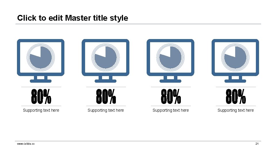 Click to edit Master title style Supporting text here www. islide. cc Supporting text