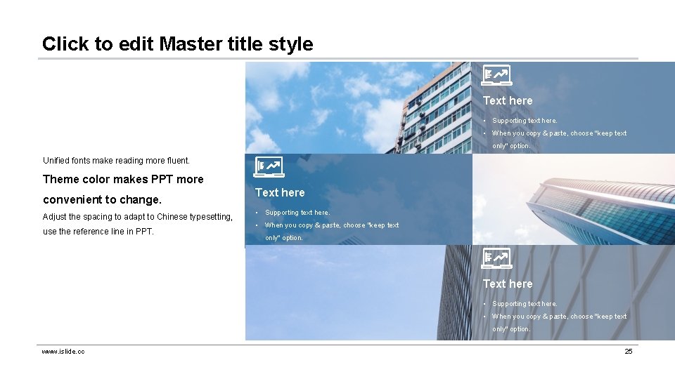Click to edit Master title style Text here • Supporting text here. • When