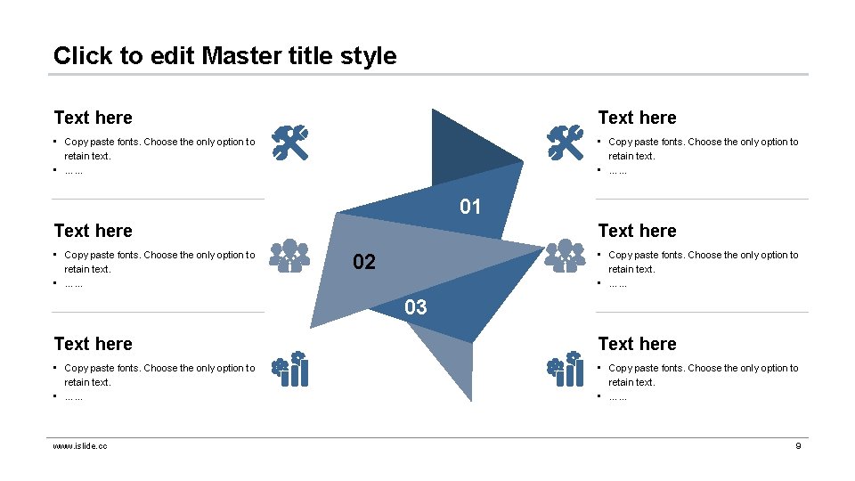 Click to edit Master title style Text here • Copy paste fonts. Choose the