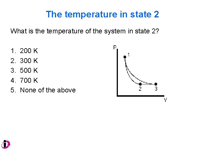 The temperature in state 2 What is the temperature of the system in state