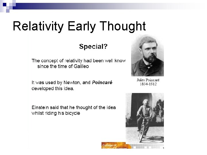 Relativity Early Thought 