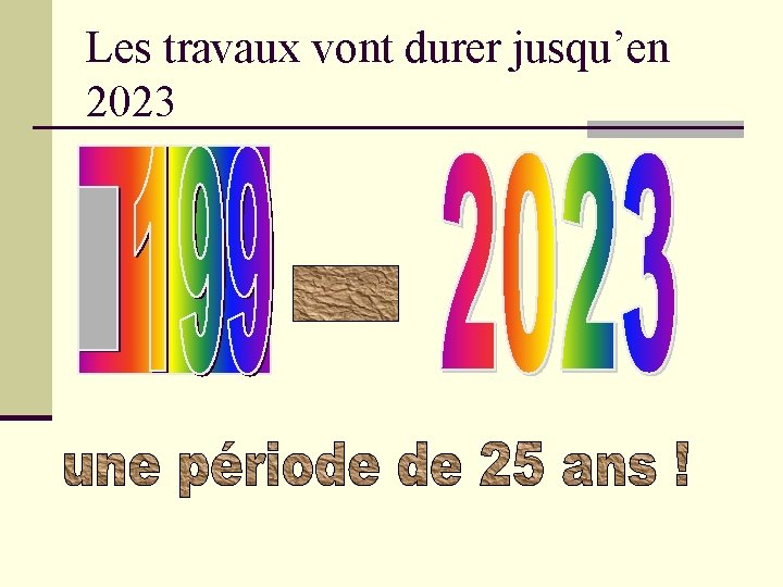 Les travaux vont durer jusqu’en 2023 