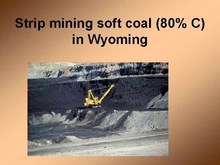 Strip mining soft coal (80% C) in Wyoming 