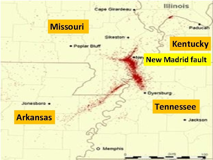 Missouri Kentucky New Madrid fault Arkansas Tennessee 