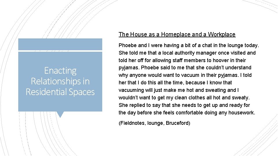 The House as a Homeplace and a Workplace Enacting Relationships in Residential Spaces Phoebe The House as a Homeplace and a Workplace Enacting Relationships in Residential Spaces Phoebe