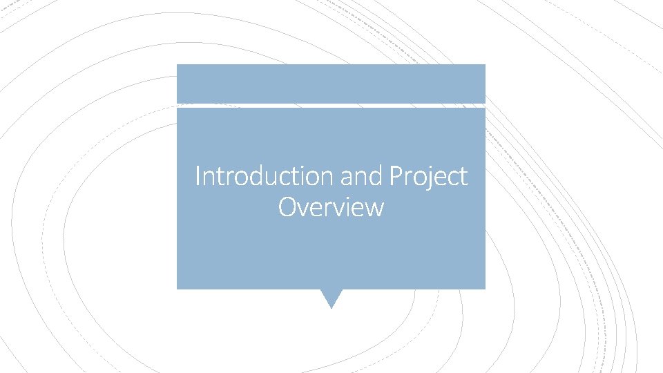 Introduction and Project Overview Introduction and Project Overview