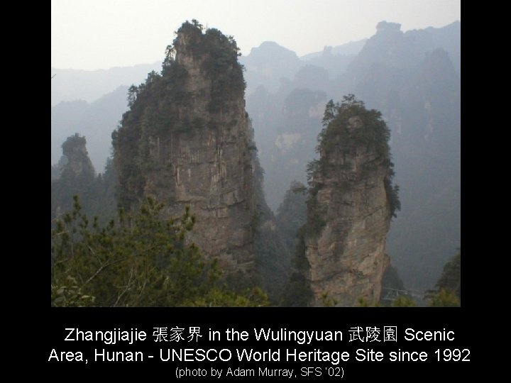Zhangjiajie 張家界 in the Wulingyuan 武陵園 Scenic Area, Hunan - UNESCO World Heritage Site