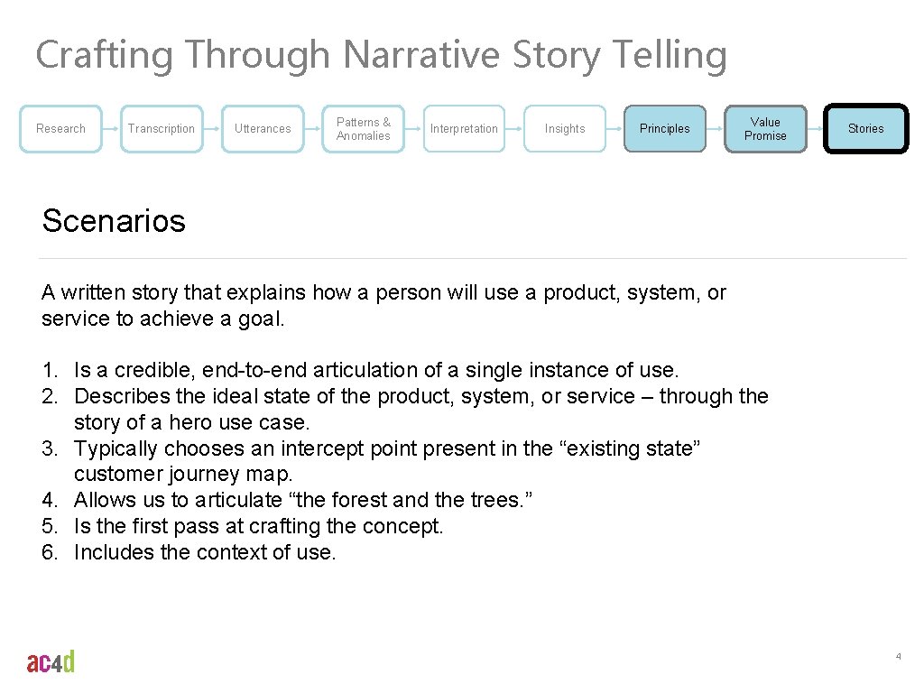 Crafting Through Narrative Story Telling Research Transcription Utterances Patterns & Anomalies Interpretation Insights Principles