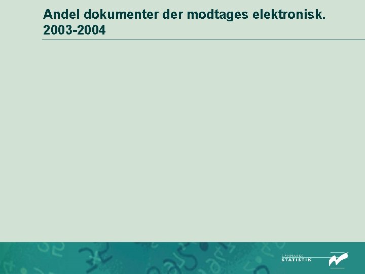 Andel dokumenter der modtages elektronisk. 2003 -2004 