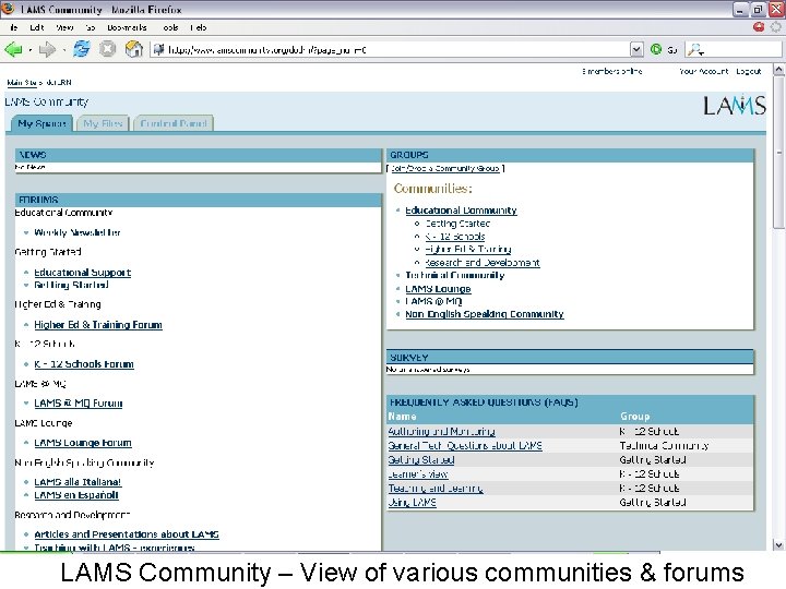 LAMS Community – View of various communities & forums LAMS Community – View of various communities & forums