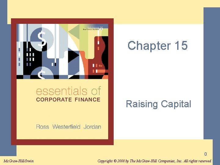 Chapter 15 Raising Capital 0 Mc. Graw-Hill/Irwin Copyright © 2008 by The Mc. Graw-Hill